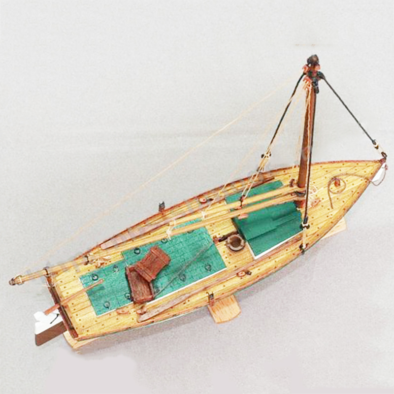 1/35 FLATTLE Wooden Boat Model - Model Kit Yacht ulasan dan harga